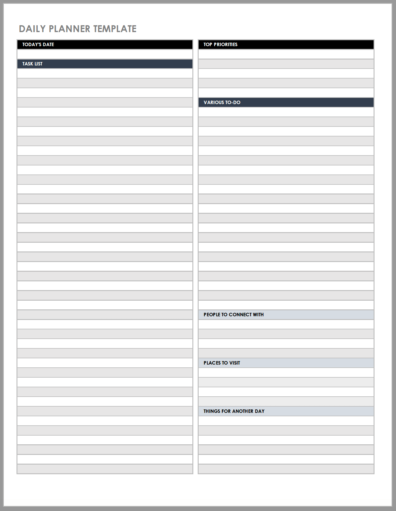 Daily Planner Template