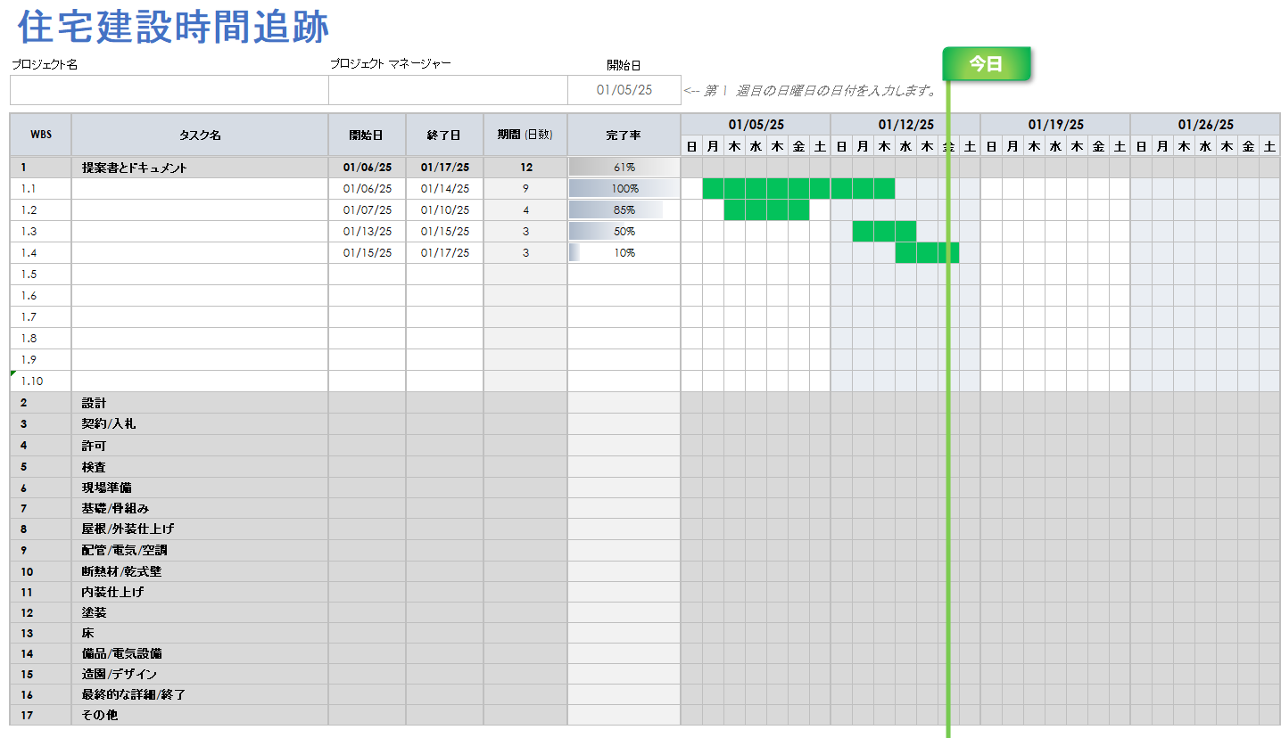 住宅建設時間の追跡