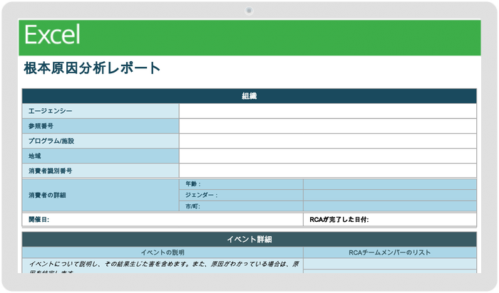 リーンプロジェクト管理の根本原因分析テンプレート